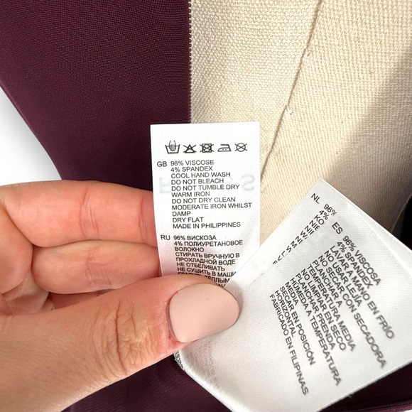 Reiss Burgundy Wrap Midi Dress Size 4 Classic Professional Designer - Picture 8 of 8